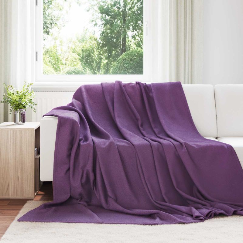 42017039_1.jpg vidaXL Deka Fialová 240 x 220 cm Flís – Obrázok 1