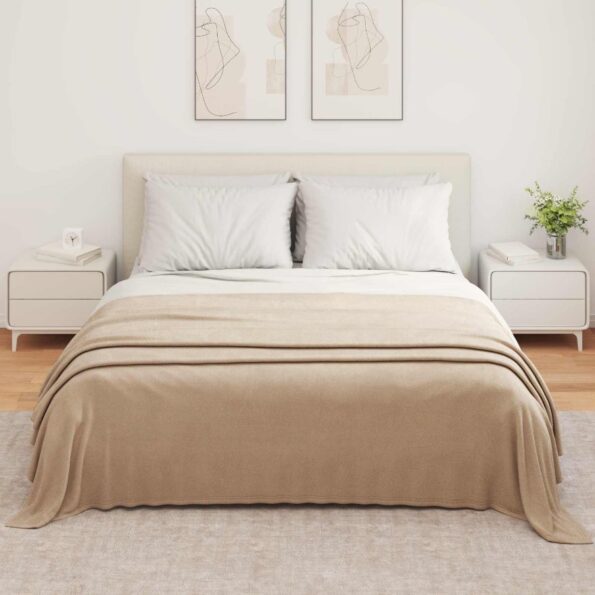 vidaXL Deka ťavová 350 x 270 cm Flís – Obrázok 7