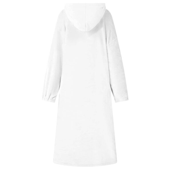 vidaXL Mikina s kapucňou Biela m Flanel – Obrázok 4