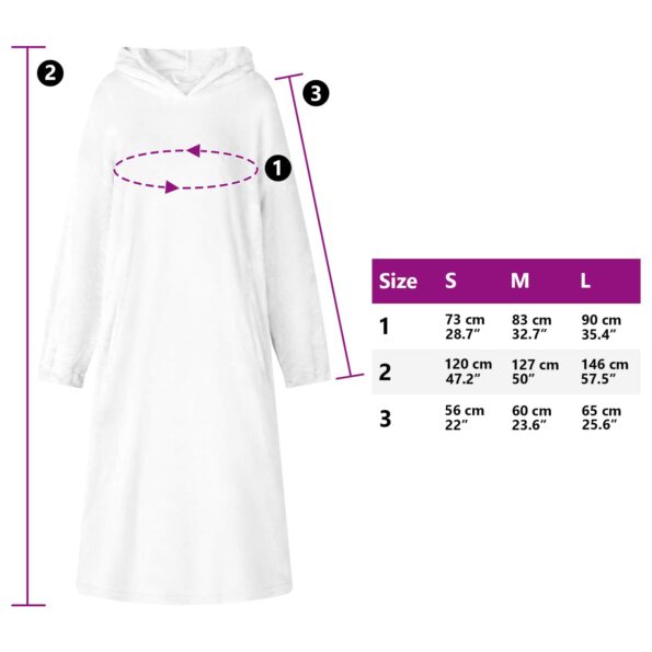 vidaXL Mikina s kapucňou Biela m Flanel – Obrázok 8