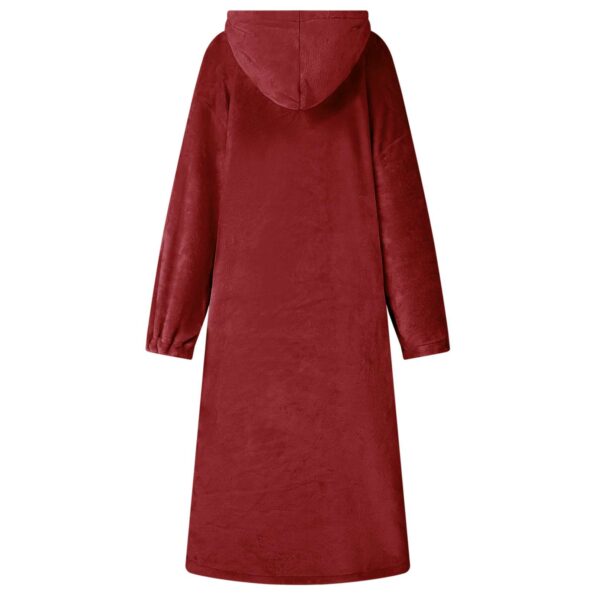 vidaXL Mikina s kapucňou Bordeaux červená s Flanel – Obrázok 4
