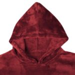 vidaXL Mikina s kapucňou Bordeaux červená s Flanel – Obrázok 5