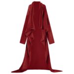 vidaXL Mikina s kapucňou Bordeaux červená F Flanel – Obrázok 3