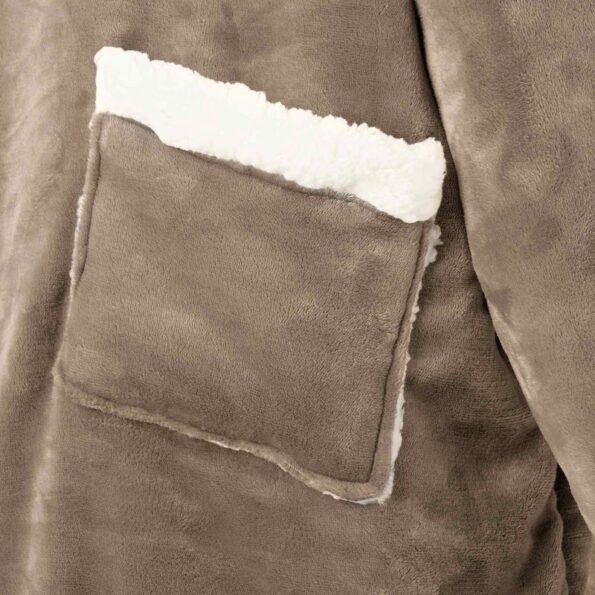 vidaXL Mikina s kapucňou ťavová l Fleece a flanel – Obrázok 6