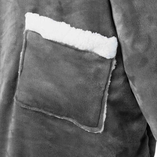 vidaXL Mikina s kapucňou Tmavo šedá s Fleece a flanel – Obrázok 6