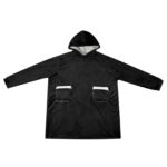 vidaXL Mikina s kapucňou Čierna M Fleece a flanel – Obrázok 2