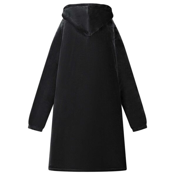 vidaXL Mikina s kapucňou Čierna M Fleece a flanel – Obrázok 4