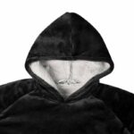 vidaXL Mikina s kapucňou Čierna M Fleece a flanel – Obrázok 5