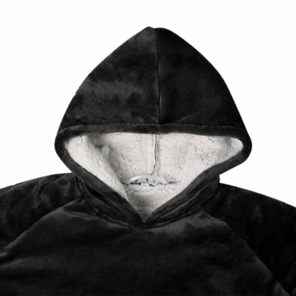 vidaXL Mikina s kapucňou Čierna M Fleece a flanel – Obrázok 5