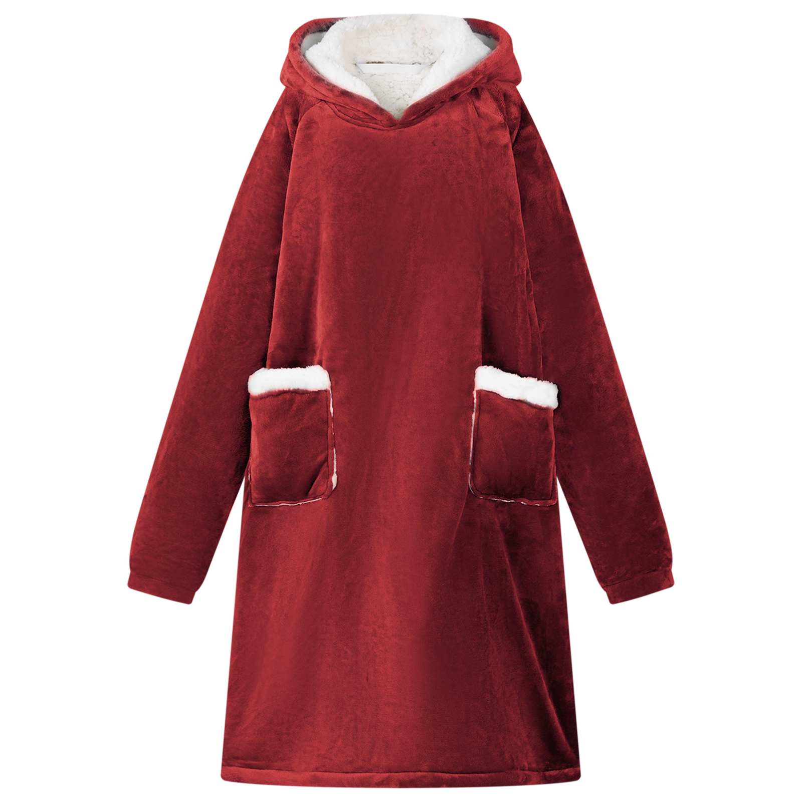 42017209_1.jpg vidaXL Mikina s kapucňou Bordeaux červená M Fleece a flanel – Obrázok 1
