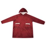vidaXL Mikina s kapucňou Bordeaux červená M Fleece a flanel – Obrázok 2