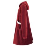 vidaXL Mikina s kapucňou Bordeaux červená M Fleece a flanel – Obrázok 3