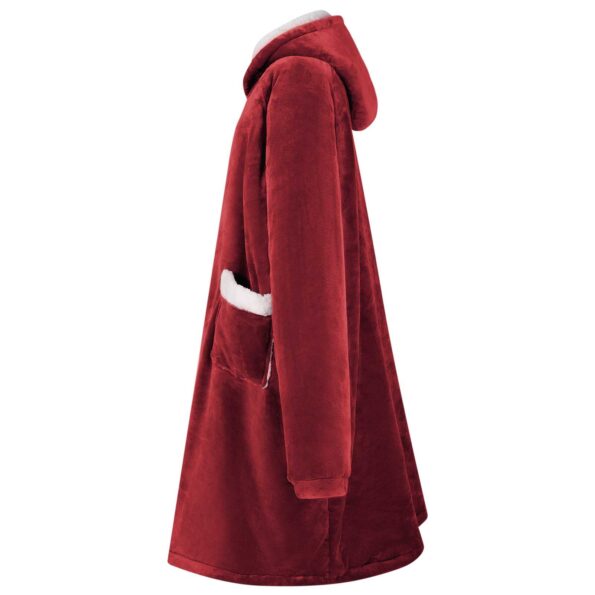 vidaXL Mikina s kapucňou Bordeaux červená M Fleece a flanel – Obrázok 3