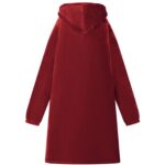 vidaXL Mikina s kapucňou Bordeaux červená M Fleece a flanel – Obrázok 4