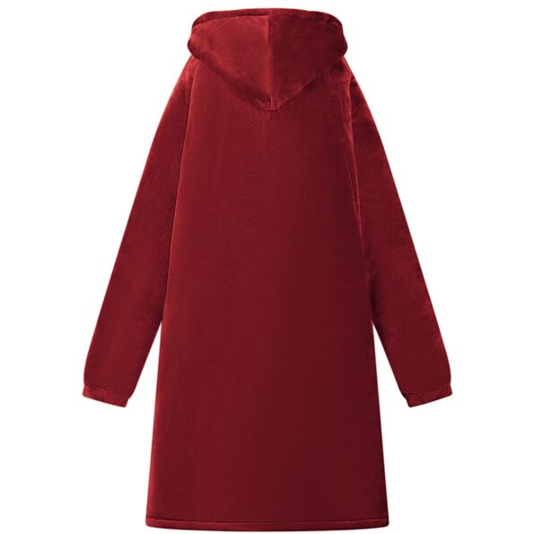 vidaXL Mikina s kapucňou Bordeaux červená M Fleece a flanel – Obrázok 4