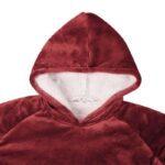 vidaXL Mikina s kapucňou Bordeaux červená M Fleece a flanel – Obrázok 5