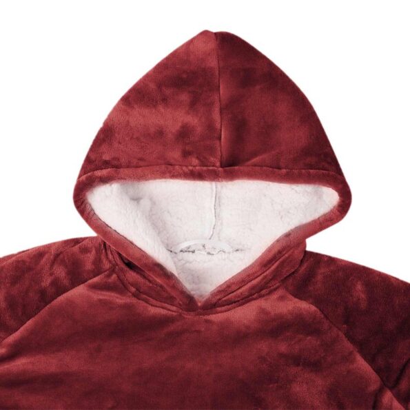 vidaXL Mikina s kapucňou Bordeaux červená M Fleece a flanel – Obrázok 5