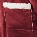 vidaXL Mikina s kapucňou Bordeaux červená M Fleece a flanel – Obrázok 6