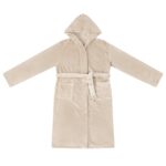 vidaXL Župan s kapucňou Béžová m Flanel – Obrázok 2
