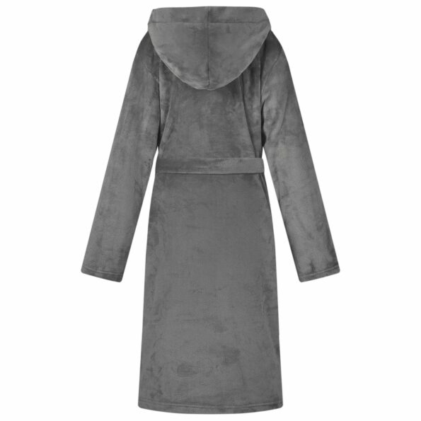 vidaXL Župan s kapucňou Tmavo šedá m Flanel – Obrázok 4