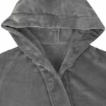 vidaXL Župan s kapucňou Tmavo šedá m Flanel – Obrázok 5