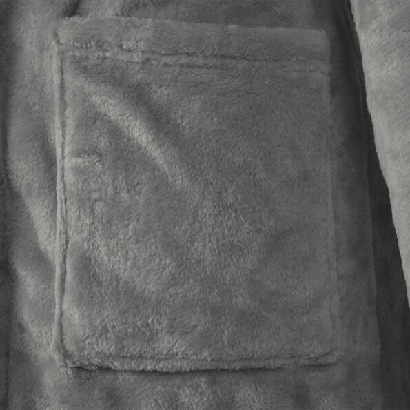 vidaXL Župan s kapucňou Tmavo šedá m Flanel – Obrázok 6