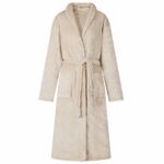 vidaXL Župan bez kapucne Béžová xl Flanel