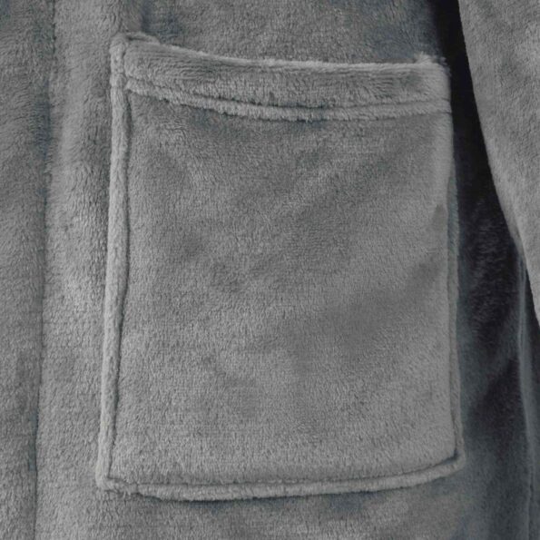 vidaXL Župan bez kapucne Tmavo šedá l Flanel – Obrázok 5