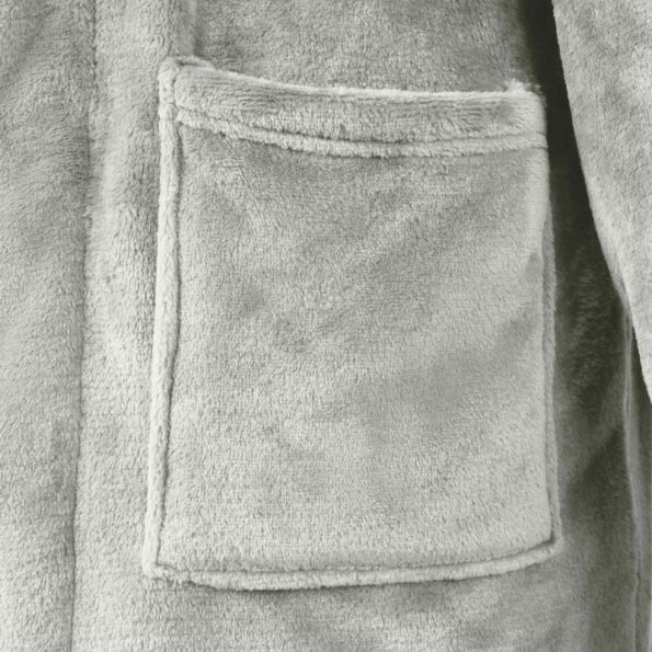 vidaXL Župan bez kapucne Sivá m Flanel – Obrázok 5