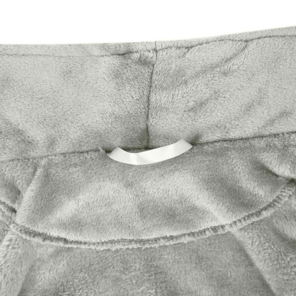 vidaXL Župan bez kapucne Sivá m Flanel – Obrázok 6