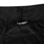 vidaXL Župan bez kapucne Čierna s Flanel – Obrázok 5