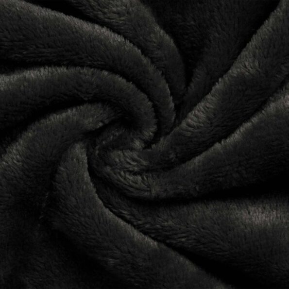 vidaXL Župan bez kapucne Čierna s Flanel – Obrázok 7