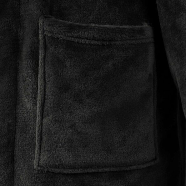 vidaXL Župan bez kapucne Čierna l Flanel – Obrázok 6