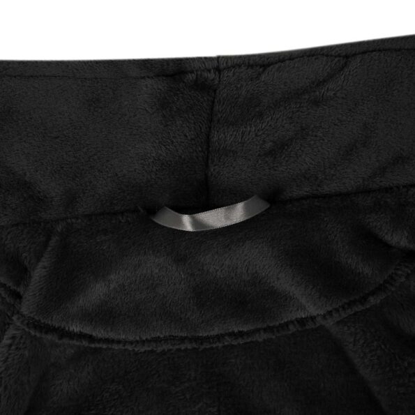 vidaXL Župan bez kapucne Čierna xl Flanel – Obrázok 5