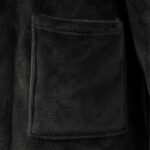 vidaXL Župan bez kapucne Čierna xl Flanel – Obrázok 6