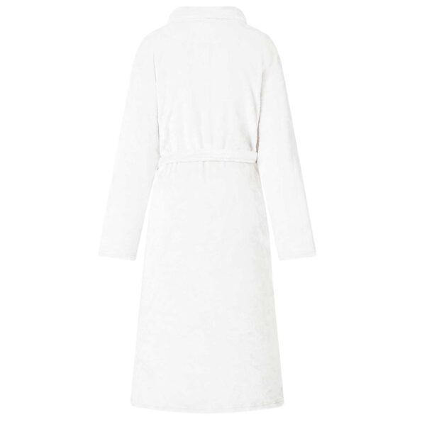 vidaXL Župan bez kapucne Biela xl Flanel – Obrázok 4