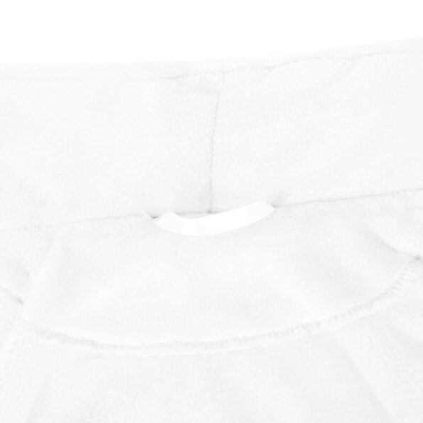 vidaXL Župan bez kapucne Biela xl Flanel – Obrázok 5