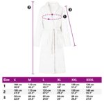 vidaXL Župan bez kapucne Biela xl Flanel – Obrázok 8