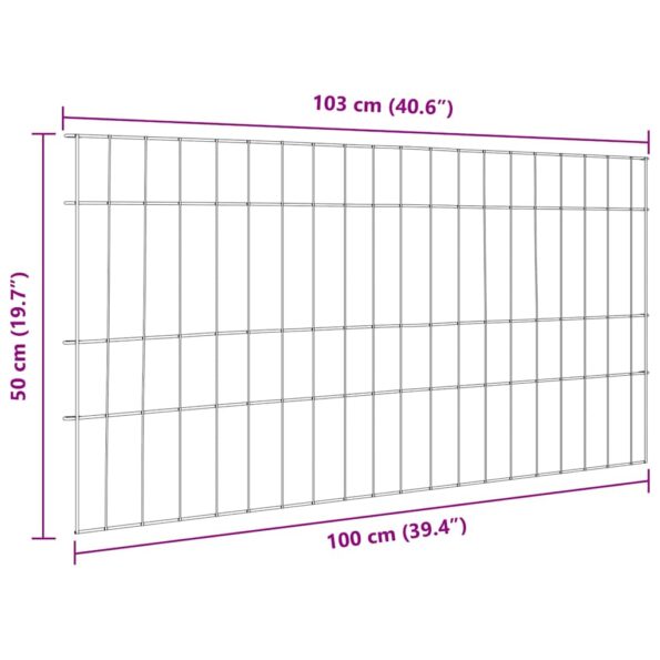 vidaXL Sada plotu pre rybník 5 pcs Zelená 100 x 50 cm Oceľ – Obrázok 7