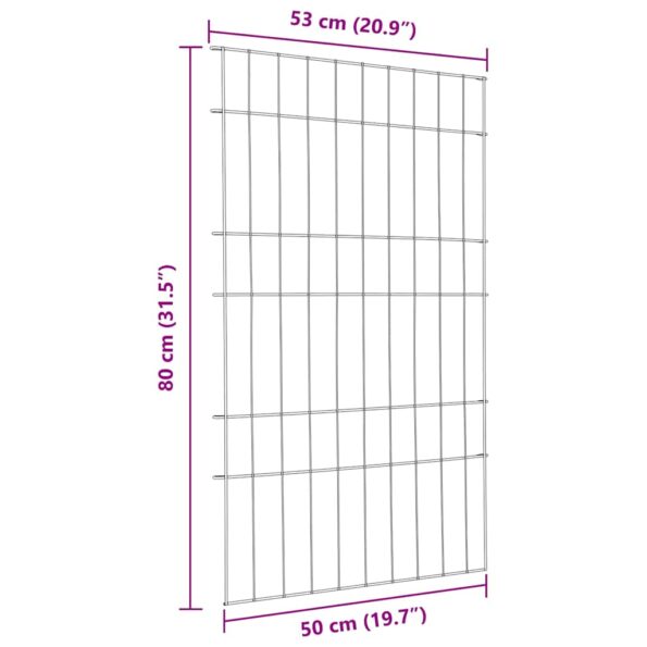 vidaXL Sada plotu pre rybník 8 pcs Zelená 50 x 80 cm Oceľ – Obrázok 7