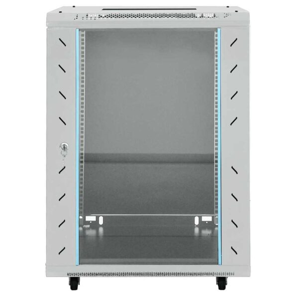 vidaXL Sieťový kabinet s úložiskom Sivá 60 x 60 x 80 cm Oceľ – Obrázok 3