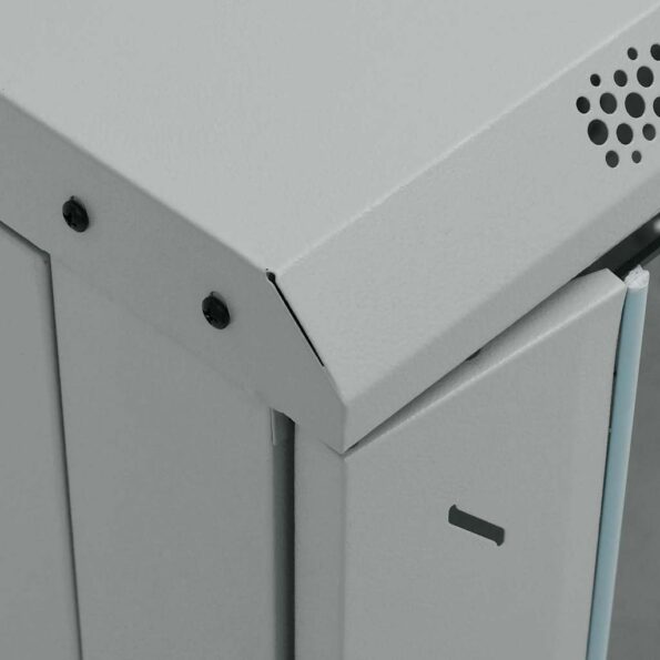 vidaXL Sieťový kabinet s úložiskom Sivá 60 x 60 x 80 cm Oceľ – Obrázok 7