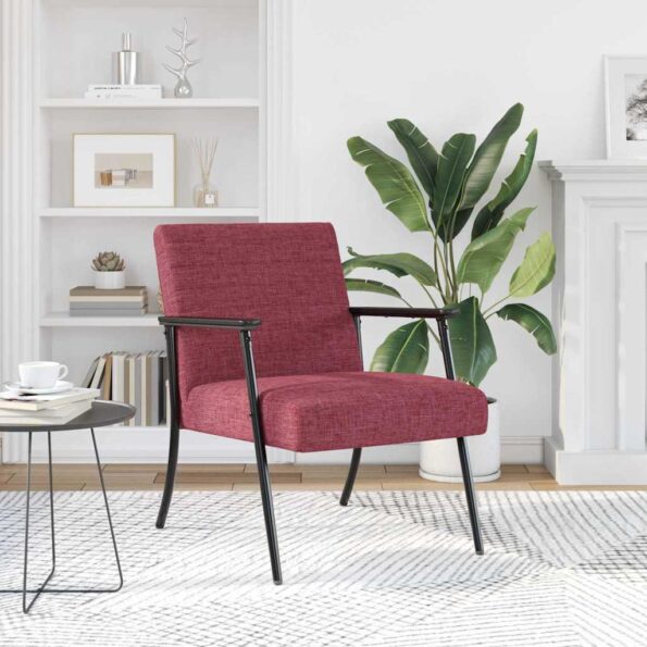 vidaXL kreslo Víno červené 59 x 75 x 78 cm látka – Obrázok 3