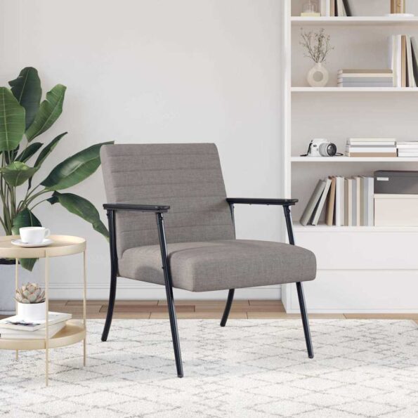 vidaXL kreslo Sivohnedá 59 x 75 x 78 cm látka – Obrázok 3