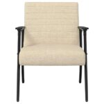 vidaXL kreslo Krémová 59 x 75 x 78 cm látka – Obrázok 4