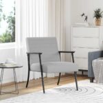 vidaXL kreslo Oblá šedá 59 x 75 x 78 cm látka