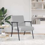 vidaXL kreslo Oblá šedá 59 x 75 x 78 cm látka – Obrázok 3