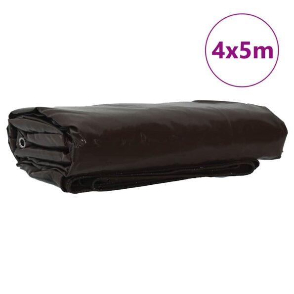 vidaXL Tarpaulin 650g / m² Hnedá 4 x 5 m Plátno s PVC povrchom – Obrázok 2