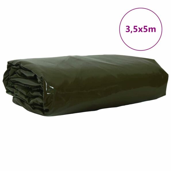 vidaXL Tarpaulin 650g / m² Olivová zelená 3,5 x 5 m – Obrázok 2