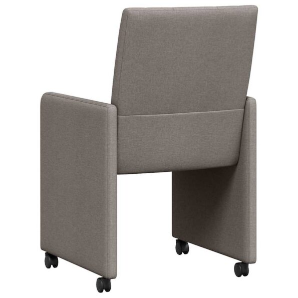 vidaXL Jedálenské stoličky na kolieskach 2 pcs Sivohnedá látka – Obrázok 6